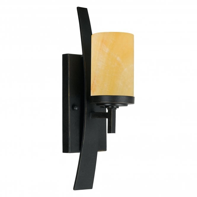 KYLE rustic chic bronze wall sconce with onyx shade