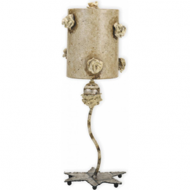LA FLEURETTE traditional romantic table lamp with rosette floral detail