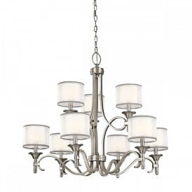 LACEY large 9 light traditional antique pewter chandelier