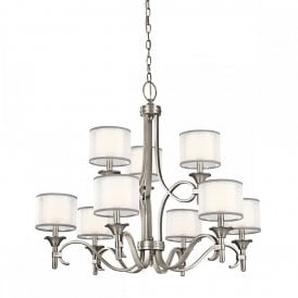 LACEY large 9 light traditional antique pewter chandelier