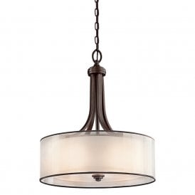 LACEY traditional bronze drum shade ceiling pendant light