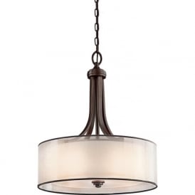 LACEY traditional bronze drum shade ceiling pendant light