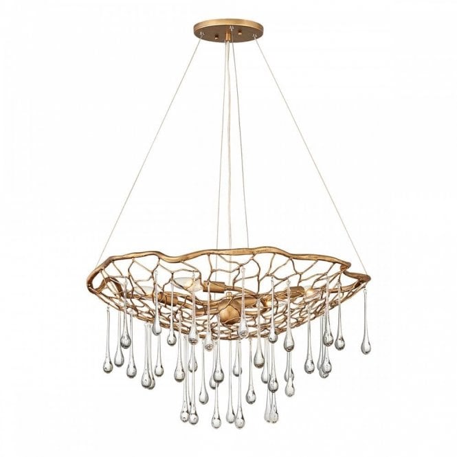 LAGUNA 4 Light Pendant Light | Burnished Gold Finish | E14