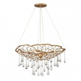LAGUNA 4 Light Pendant Light | Burnished Gold Finish | E14