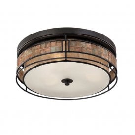 LAGUNA flush mounted ceiling light with mosaic detail - large