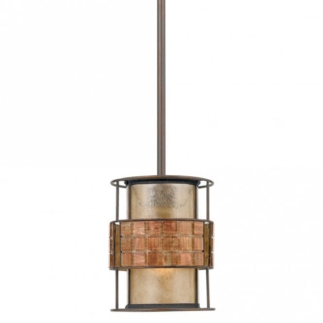 LAGUNA mini copper ceiling pendant light with mosaic tile detailing