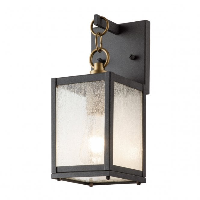 LAHDEN Small Zinc and Seeded Glass Exterior Wall Light