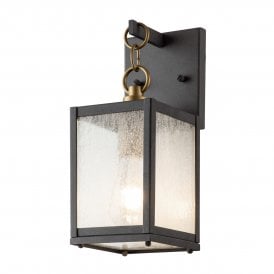 Small Outdoor wall light in zinc and brass finish 
