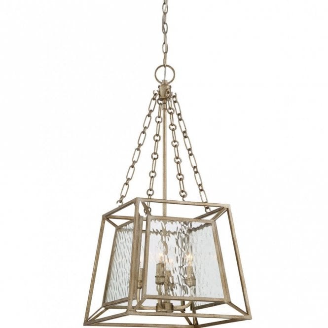 LAKESIDE vintage gold and silver lantern style ceiling light