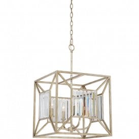 LAKESIDE vintage gold and silver rectangular lantern style ceiling light