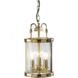 LAMBETH gold polished brass traditional hall lantern