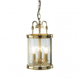 LAMBETH gold polished brass traditional hall lantern