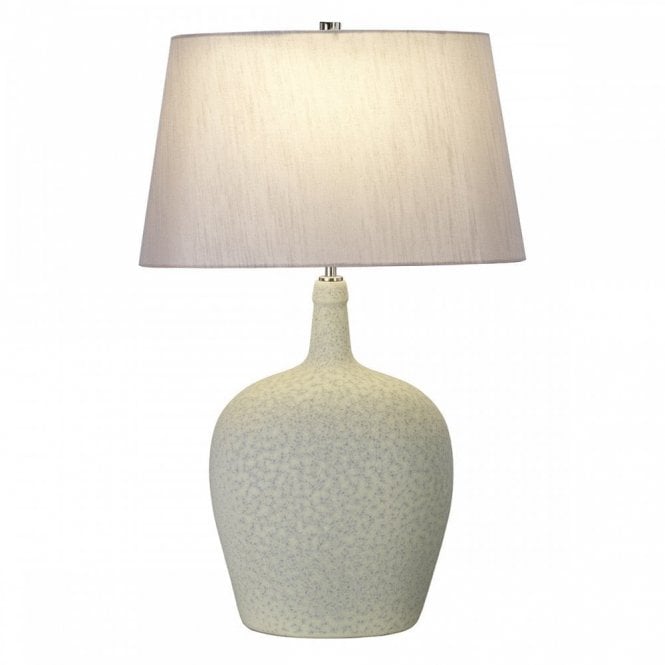 LAMBETH soft sage green textured table lamp with silver shade