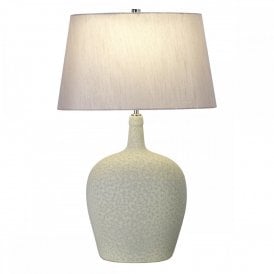 LAMBETH soft sage green textured table lamp with silver shade