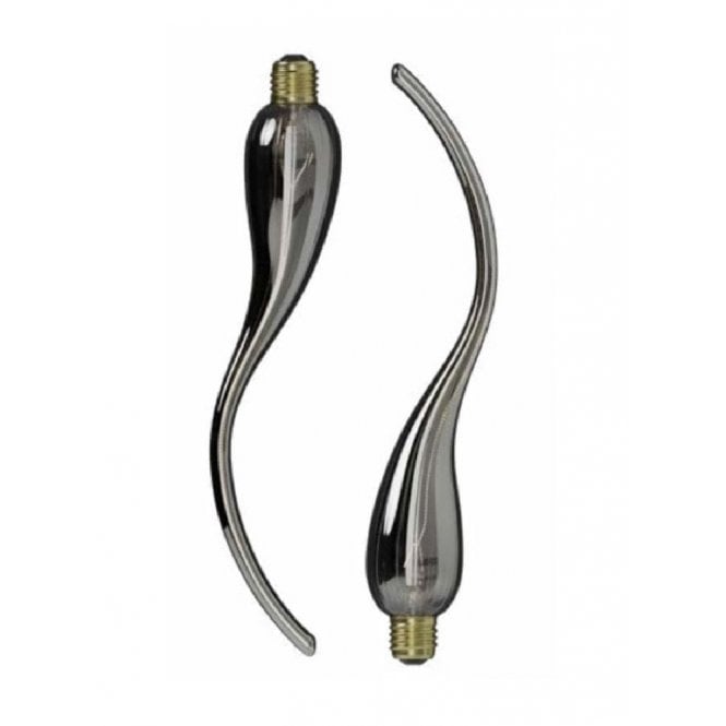 LAMDA set of 2 decorative chilli pepper LED filament light bulbs - titanium coloured glass