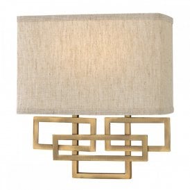 LANZA Art Deco style wall light - brushed bronze