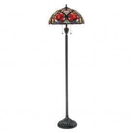 LARISSA Tiffany standard lamp with Art Nouveau floral shade