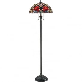 LARISSA Tiffany standard lamp with Art Nouveau floral shade