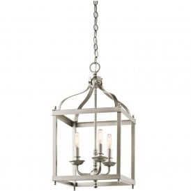 LARKIN brushed nickel hanging lantern - mediium