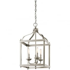 LARKIN brushed nickel hanging lantern - mediium