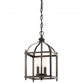 LARKIN traditional bronze hanging hall lantern - small