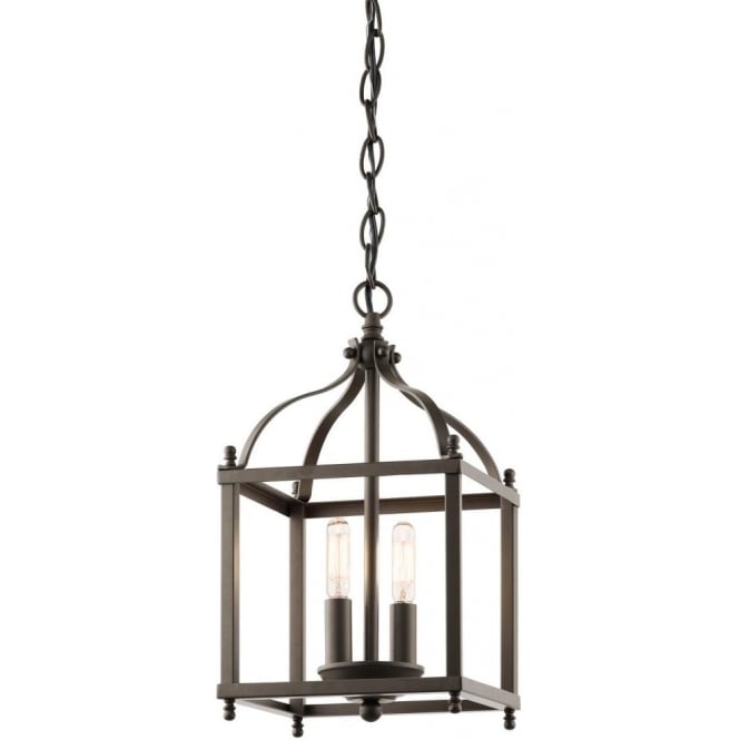 LARKIN traditional bronze hanging hall lantern - small