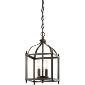 LARKIN traditional bronze hanging hall lantern - small