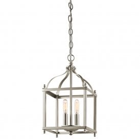 LARKIN traditional brushed nickel hanging lantern - small