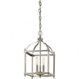 LARKIN traditional brushed nickel hanging lantern - small