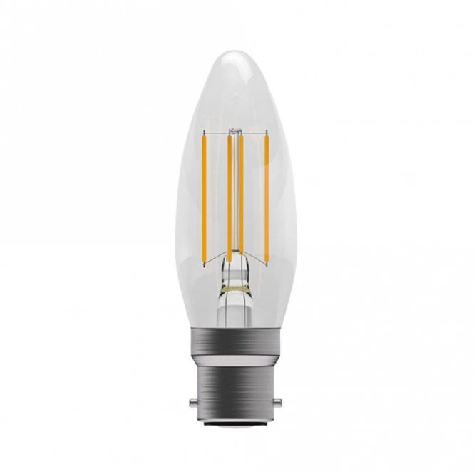 LED clear filament candle bulb (BC/B22 - Dimmable)