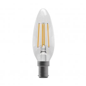 LED clear filament candle bulb (SBC/B15 - Dimmable)