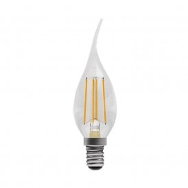 LED Filament Bent Tip Clear Candle Bulb - Dimmable - SES/E14