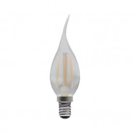 LED Filament Bent Tip Satin Candle Bulb - SES/E14