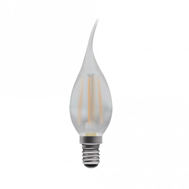LED satin filament bent tip candle bulb (SES/E14 - Dimmable)