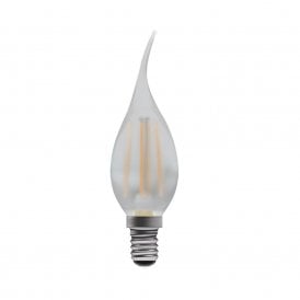 LED satin filament bent tip candle bulb (SES/E14 - Dimmable)