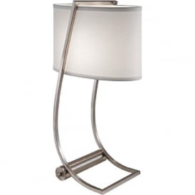 LEX brushed steel desk lamp or book light with USB port