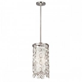 LEXI mini polished nickel ceiling pendant with textured crystals