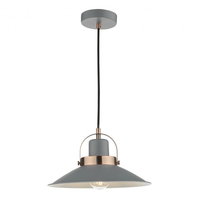 Liden Graphite Grey and Copper Single Pendant 
