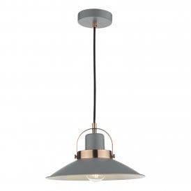 1 Light Single Ceiling Pendant Graphite Copper