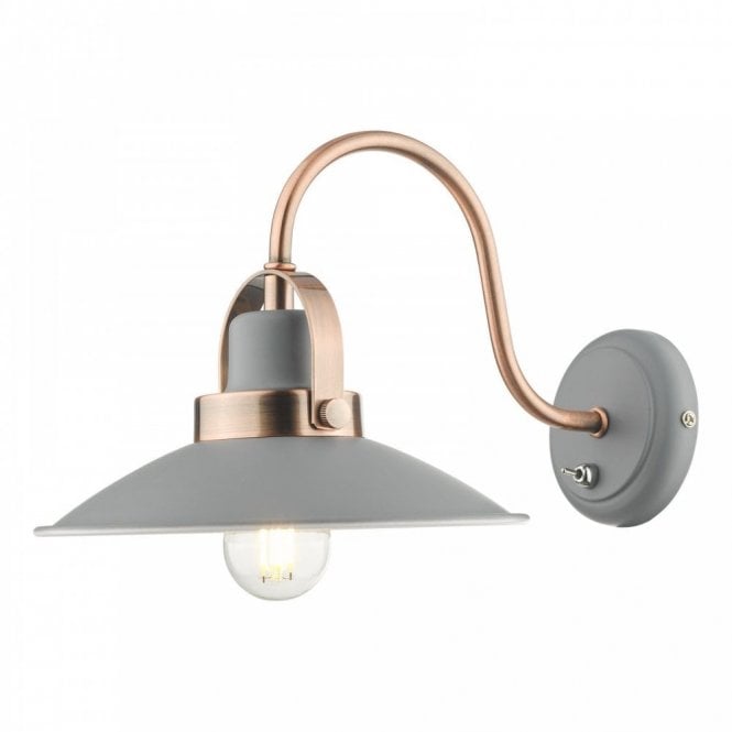 Liden Single Light in Graphite Grey and Polished Copper