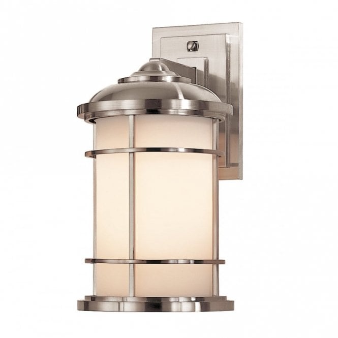LIGHTHOUSE nautical style brushed steel outside wall lantern - medium