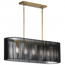 large black and brass bar pendant 