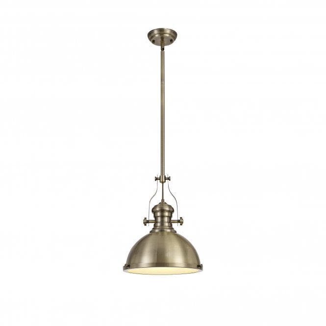 LINCOLN retro style ceiling pendant in antique brass