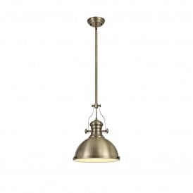 LINCOLN retro style ceiling pendant in antique brass