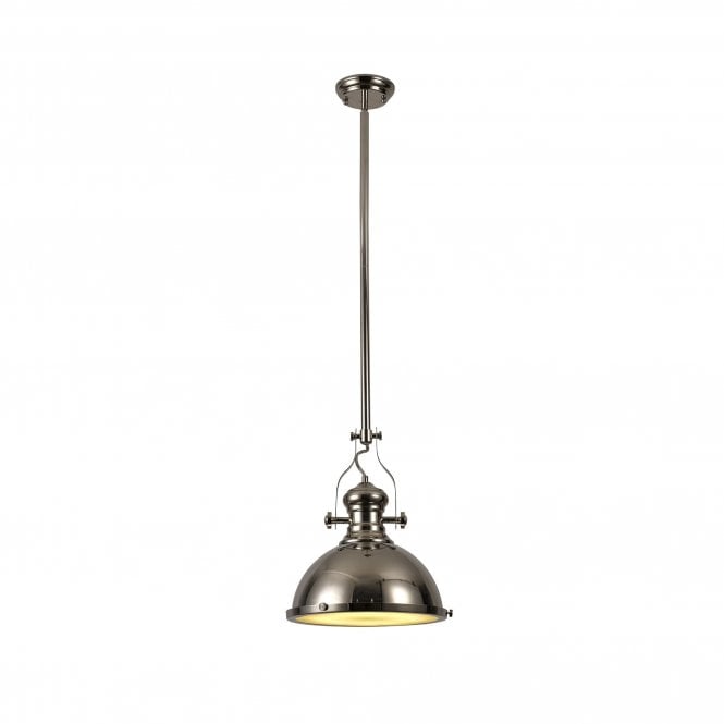 LINCOLN retro style ceiling pendant in polished nickel