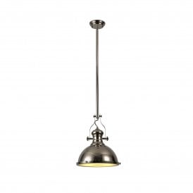 LINCOLN retro style ceiling pendant in polished nickel