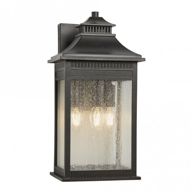 LIVINGSTON traditional bronze wall lantern for outdoor coastal areas - large