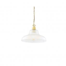 LONDON ribbed glass hanging ceiling pendant on satin brass fitting