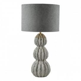 grey ceramic table lamp with grey shade
