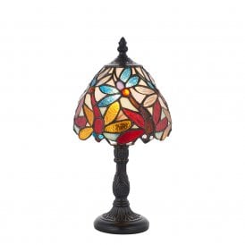 LORETTE small mini Tiffany dragonfly table lamp